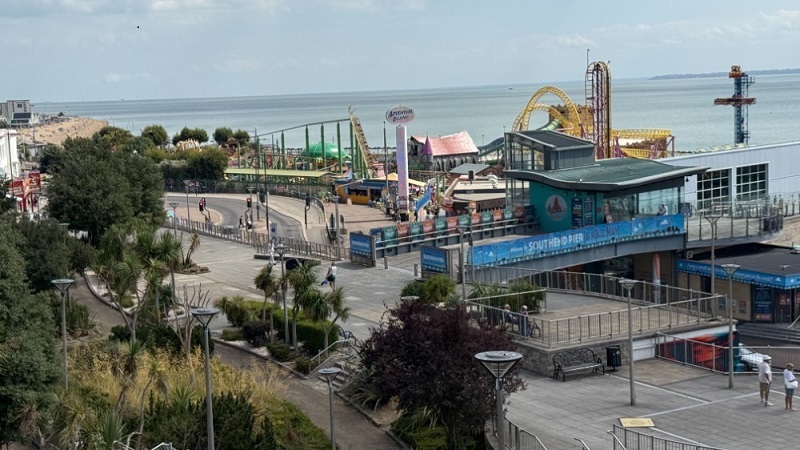 Overlooking Adventure Island at the east side of the pier
